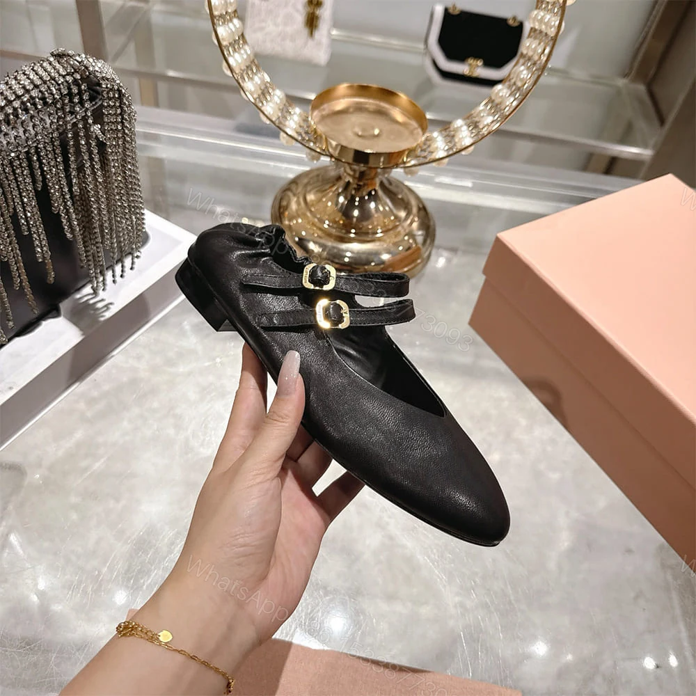 View 6 of MIUMIU Ruched Nappa Leather Ballet Flats 289031