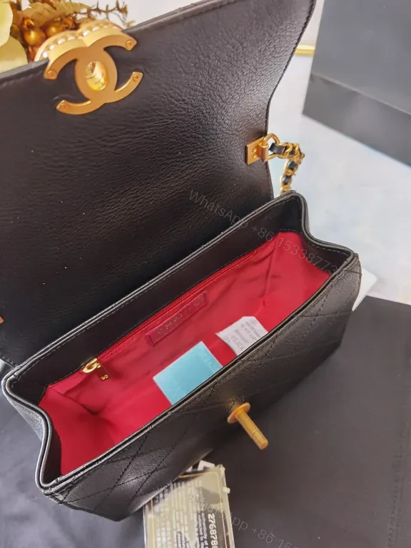 View 9 of Chic Quilted Leather Crossbody with CC Hardware