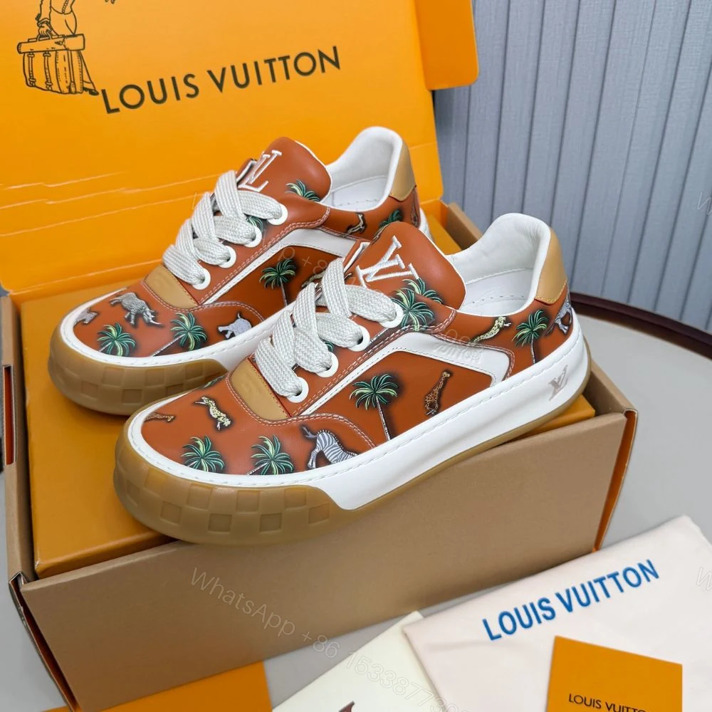 View 3 of Louis Vuitton LV The Darjeeling Limited LV Tilted Sneaker Cognac Brown 1AJTKS