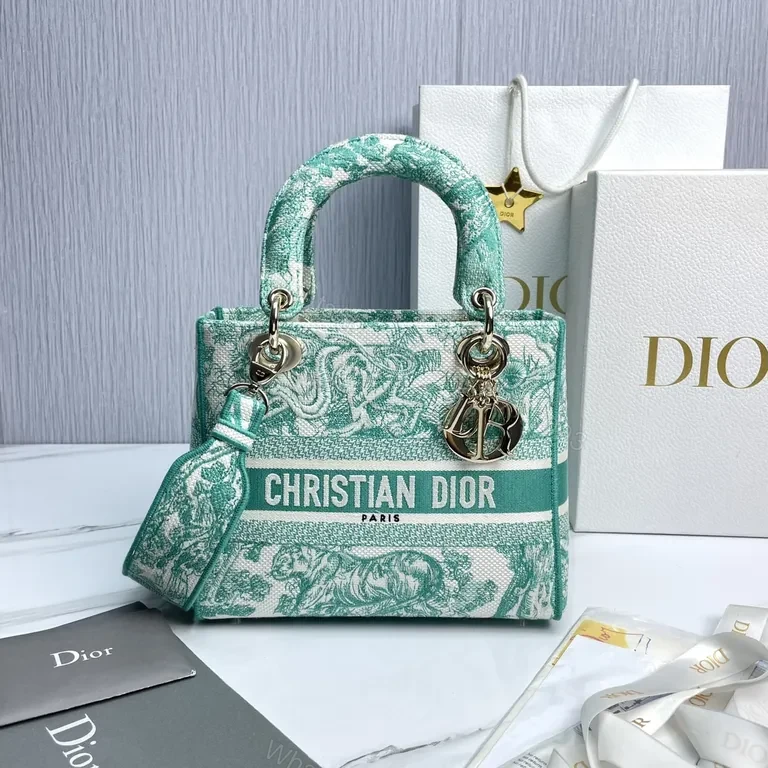 Turquoise Canvas Satchel: Dior-Inspired Mini with Textured Weave — view 1
