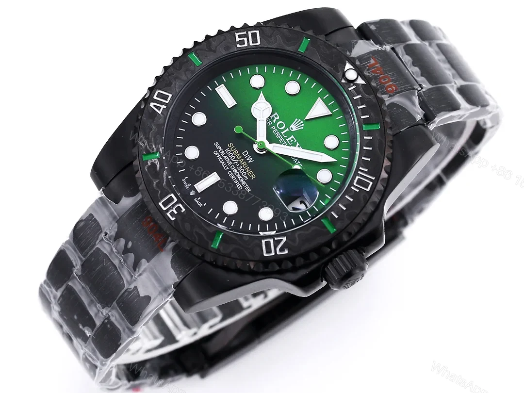 View 4 of Rolex Submariner DIW Carbon Fiber Green Dial Custom Watch 40mm Ultimate Edition ROLEX-SUB-DIW-CARBON-GRN-40