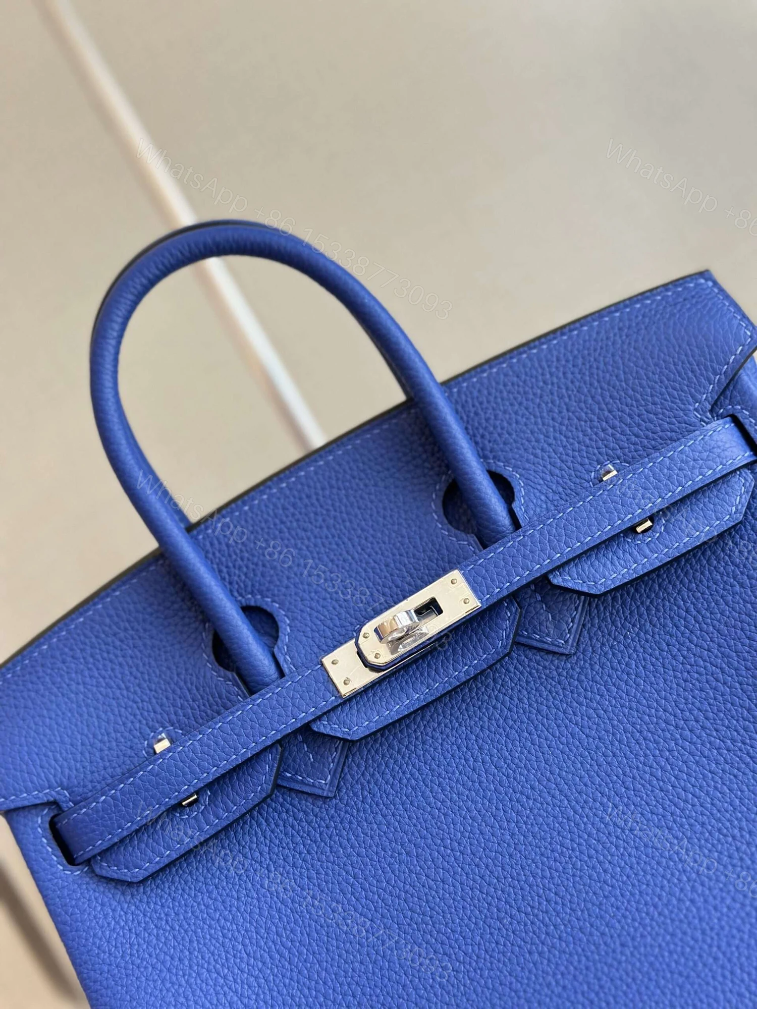 View 4 of Hermes Birkin 30 Bleu Zelliege Epsom Palladium Hardware