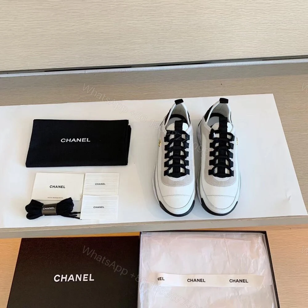 View 2 of Chanel Velvet Sneakers Ivory And Black G35617