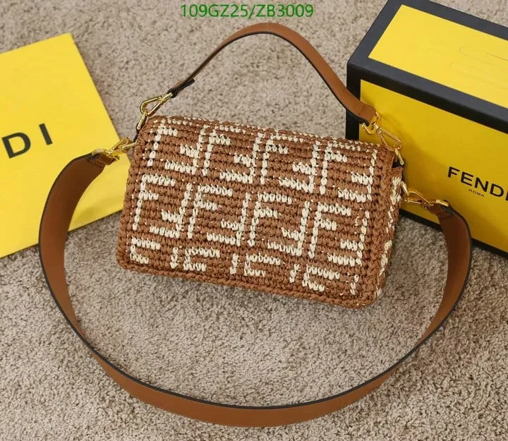 View 20 of Fendi Baguette Black Raffia Bag with Crocheted FF ZB9900