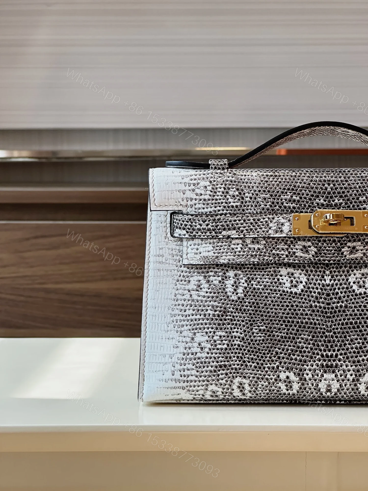 View 5 of HN Omber Genuine Lizard leather Gold Hardware