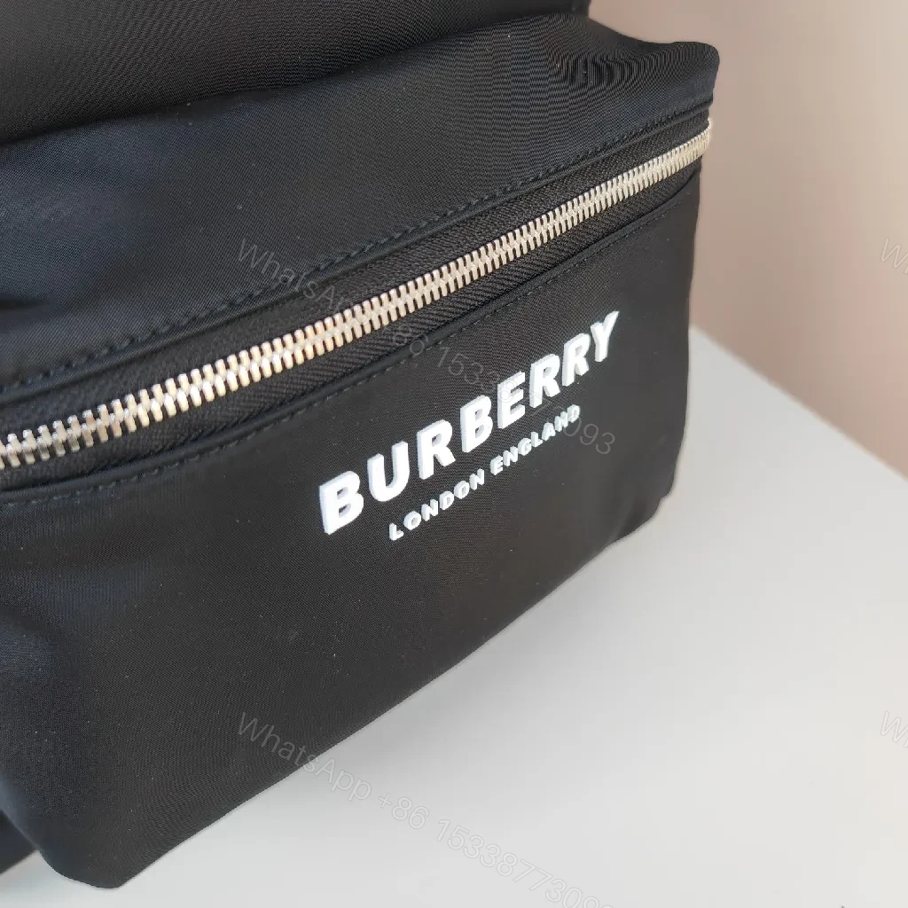 View 6 of Black Nylon Backpack with Front Pocket, Minimal Luxury, Everyday Carry