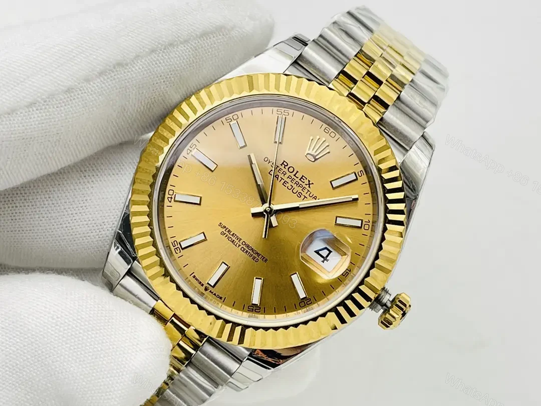 View 3 of Fake Rolex Datejust Yellow Gold Best Jubilee Bracelet 41MM 126333-0010