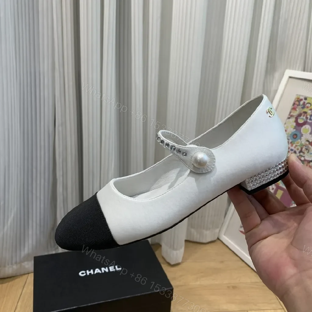 View 6 of Two-Tone Crystal T-Strap Mary Jane Flats, Luxe Comfort