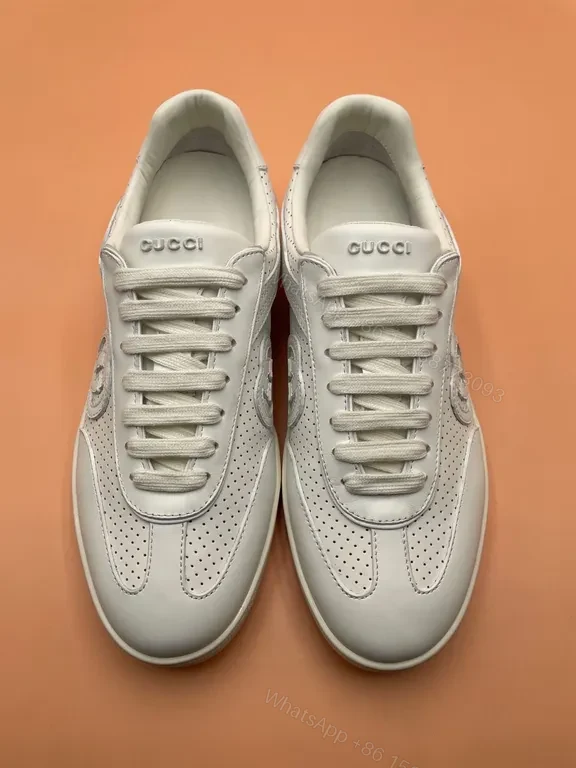 View 8 of Minimalist Leather Sneakers in Off-White â€“ Perforated Luxury Sneakers
