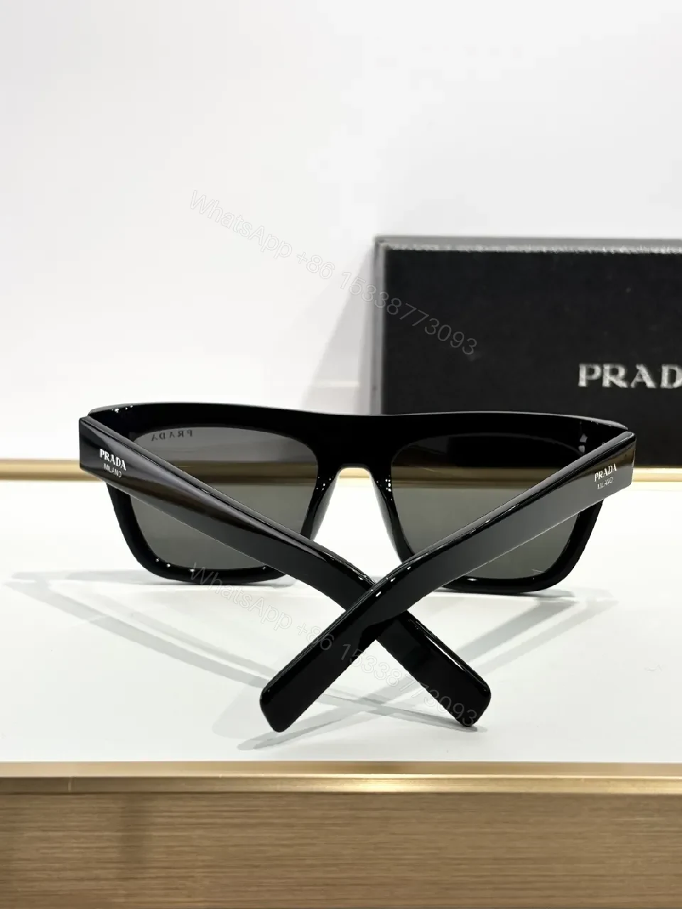 View 6 of Tortoise Shell Rounded-Square Sunglasses with Gradient Lenses