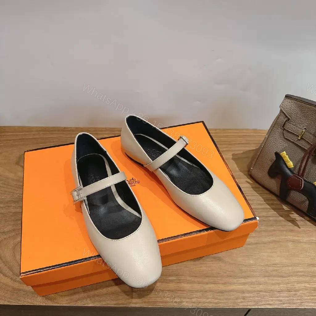 View 5 of Beige Leather Mary Jane Shoes Flat-Style Comfort Orthopedic123