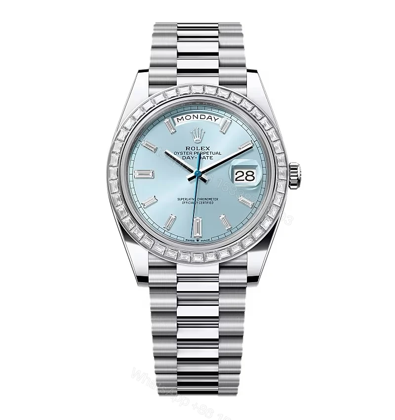 Superclone Rolex Day-Date Ice Blue Diamond Dial 228396tbr-0002 40 mm — view 1