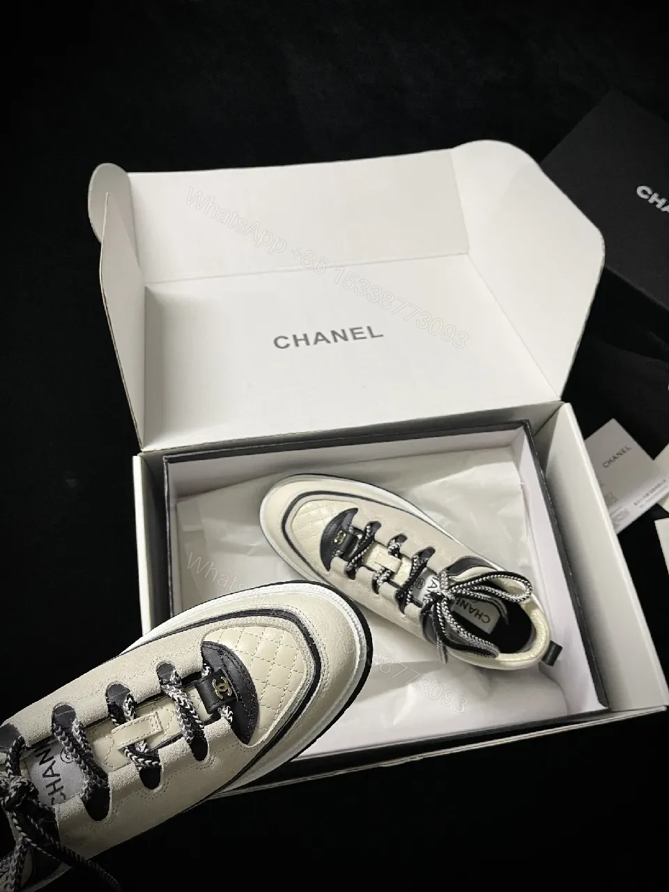 Quilted Leather Sneakers with Contrast Detailing - Luxe Casual Sneakers — view 1