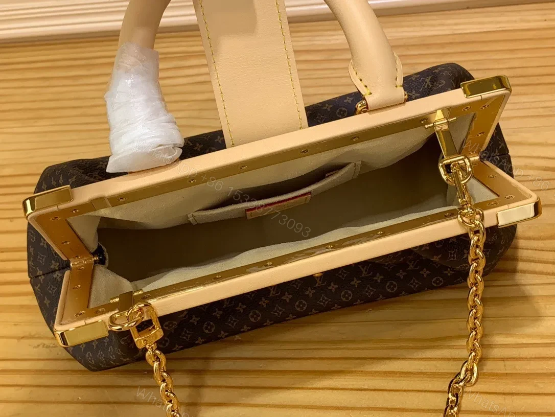 View 3 of Louis Vuitton LV Clucth Tisitt Like Auth Lock Handbags 28x14cm