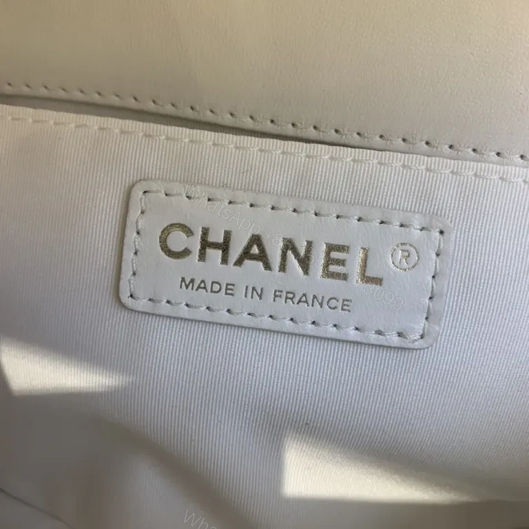View 3 of White Quilted Leather Shoulder Bag - Modern Luxe, Chain-Accent, Turn-Lock