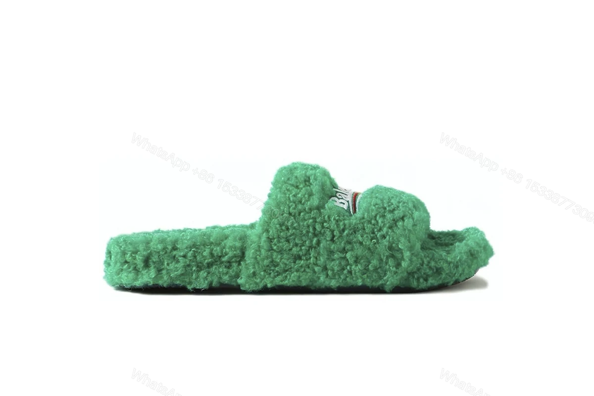 View 4 of Balenciaga Furry Slide Green 654261W2DO13060