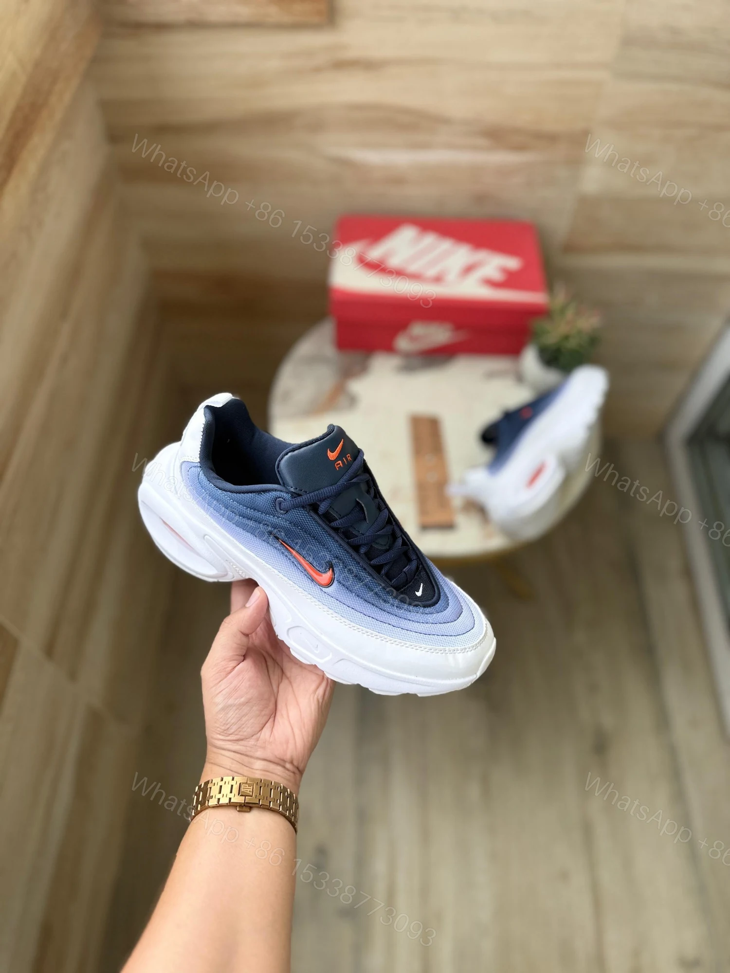 FIRST COPY NIKE AIRMAX PORTAL TRAINERS WHITE BLUE RED FOR MEN — view 1