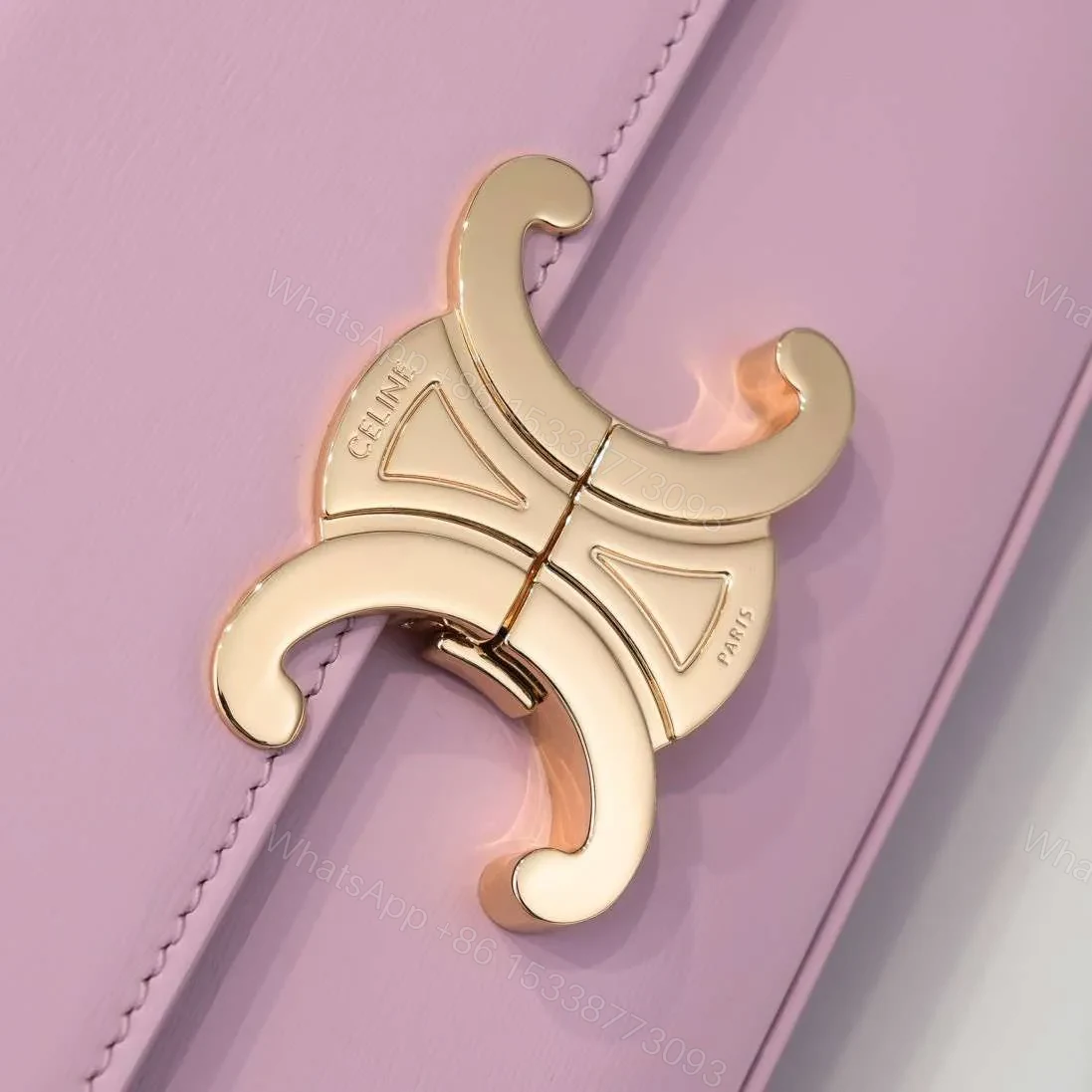 View 5 of Celine Triomphe Handbag Replica 11 Pink Super Smooth Leather 20x12cm