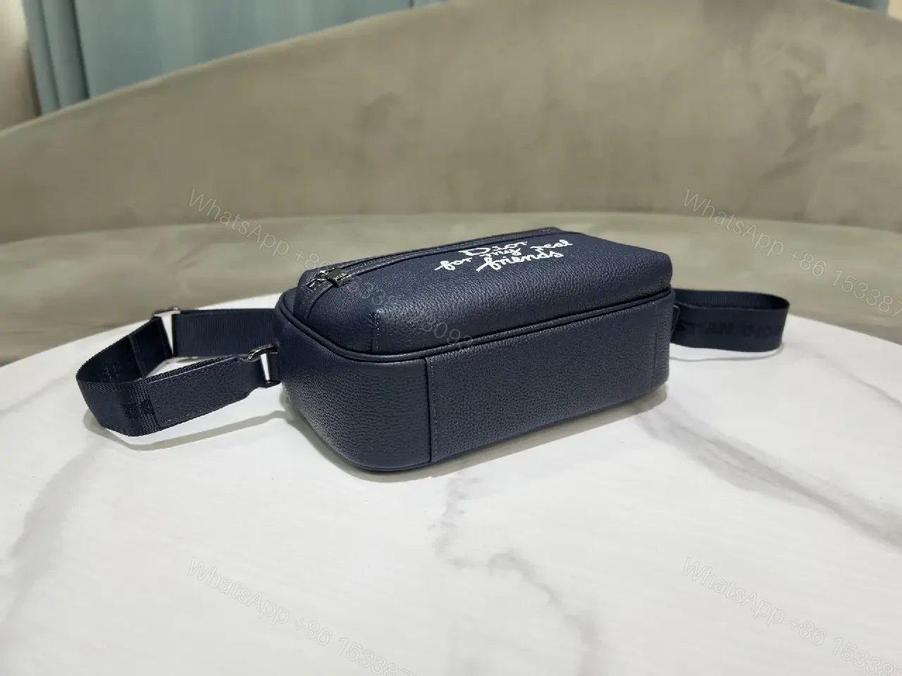 View 9 of Blue Leather Crossbody: Compact Luxury with Playful Edge
