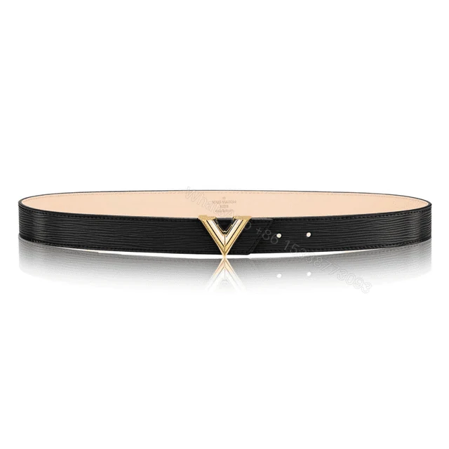 LOUIS VUITTON BLACK EPI LEATHER ESSENTIAL V BELT – B125 — view 1