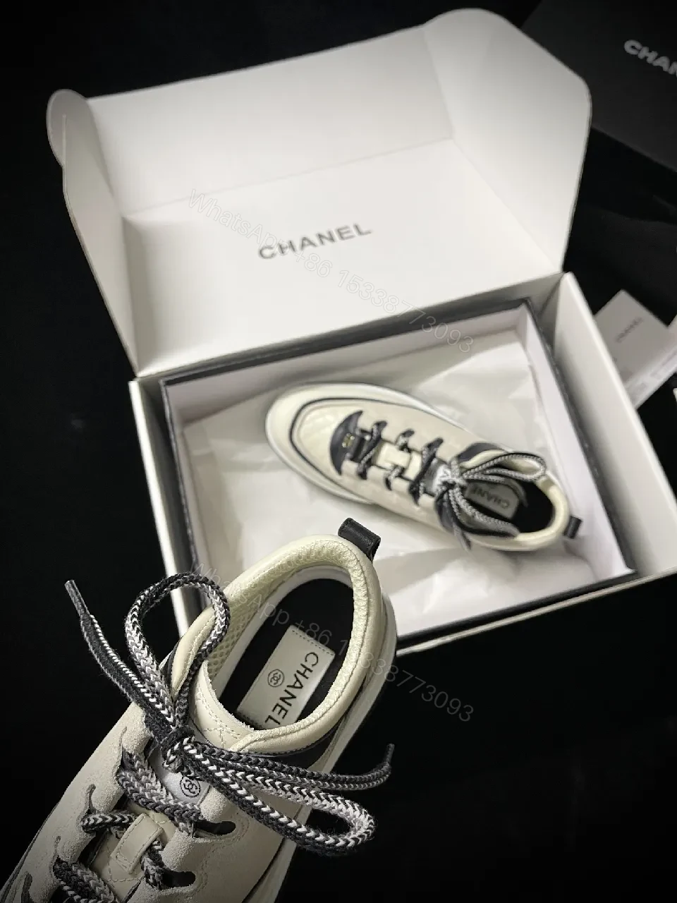 View 3 of Quilted Leather Sneakers with Contrast Detailing - Luxe Casual Sneakers