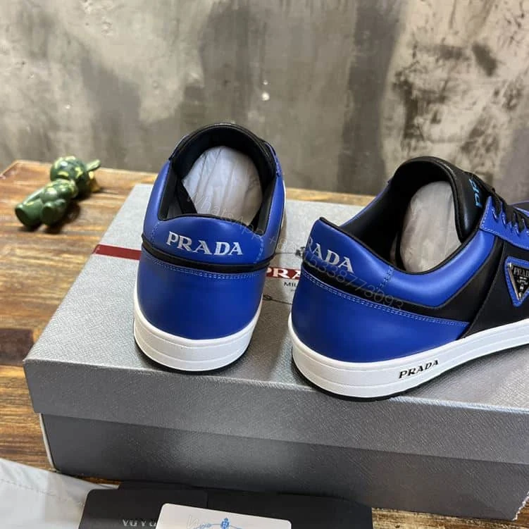 View 8 of PRADA DOWNTOWN LEATHER SNEAKERS BLUE – PRD094