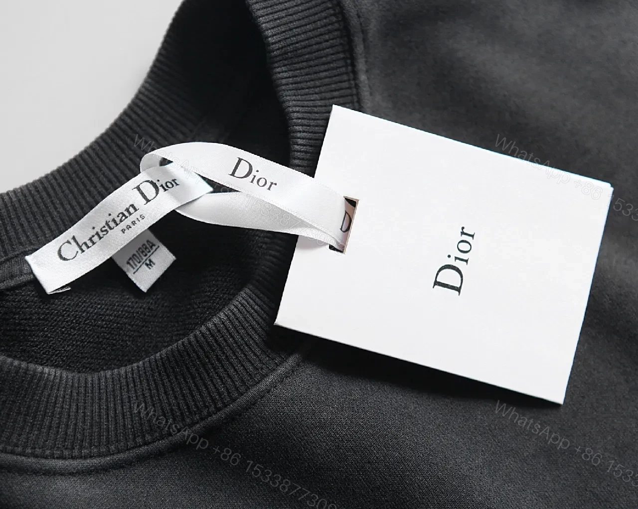 View 7 of Charcoal Cotton Embroidered Logo Sweatshirt — Luxe Street Style
