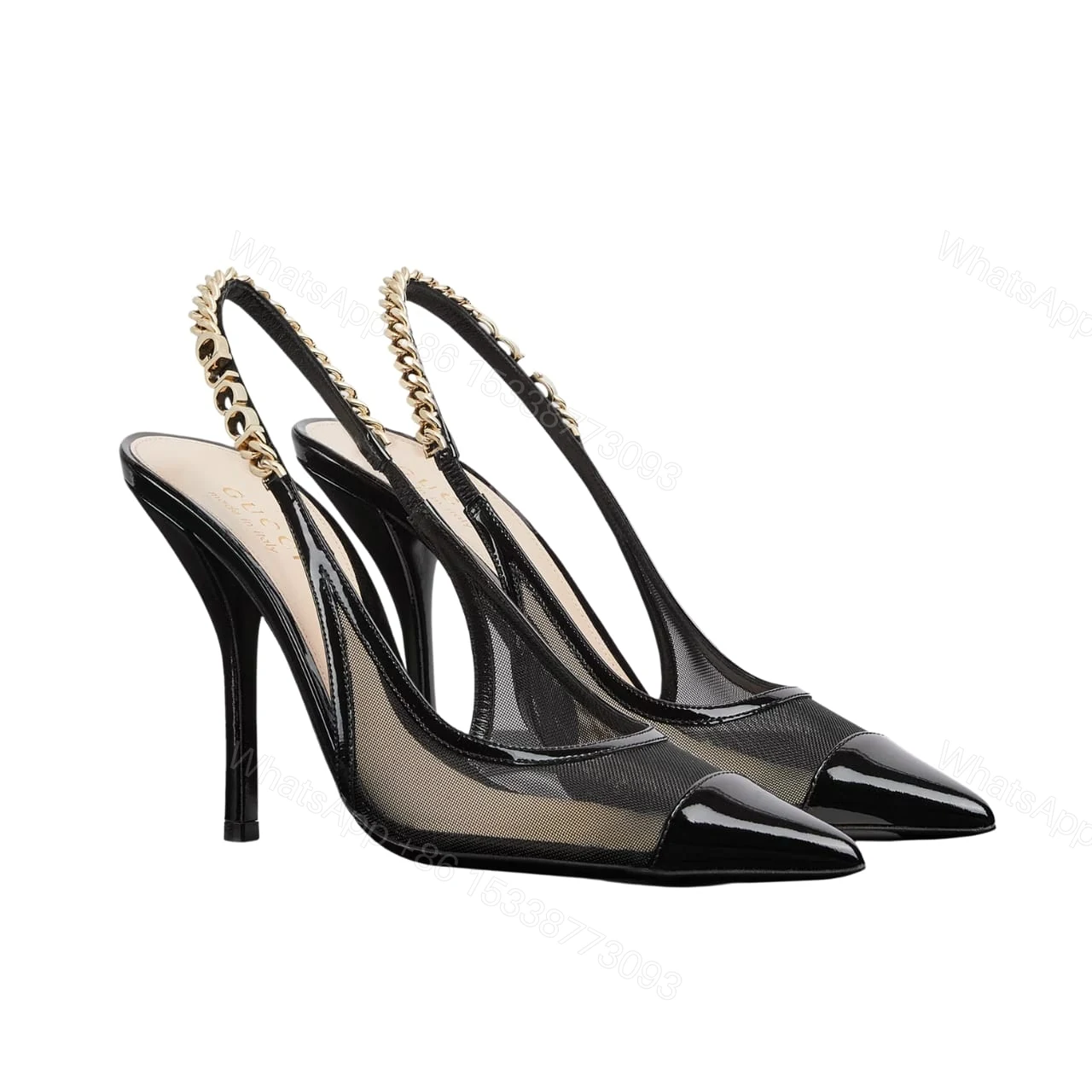 GUCCI SIGNORIA SLINGBACK PUMP BLACK 816636 FAD8Z 1000 — view 1