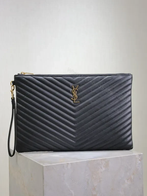 Chic Quilted Clutch â€“ Leather, Luxury Style, YSL-Inspired — view 1