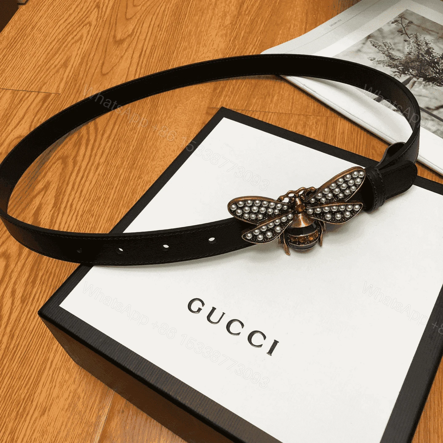 View 8 of GUCCI BEE BUCKLE BELT – B016