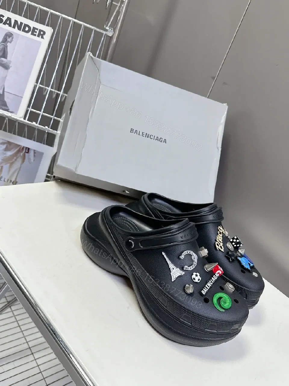 View 9 of Bold Black Slip-Ons: Luxe Embellished Couture Sneaker