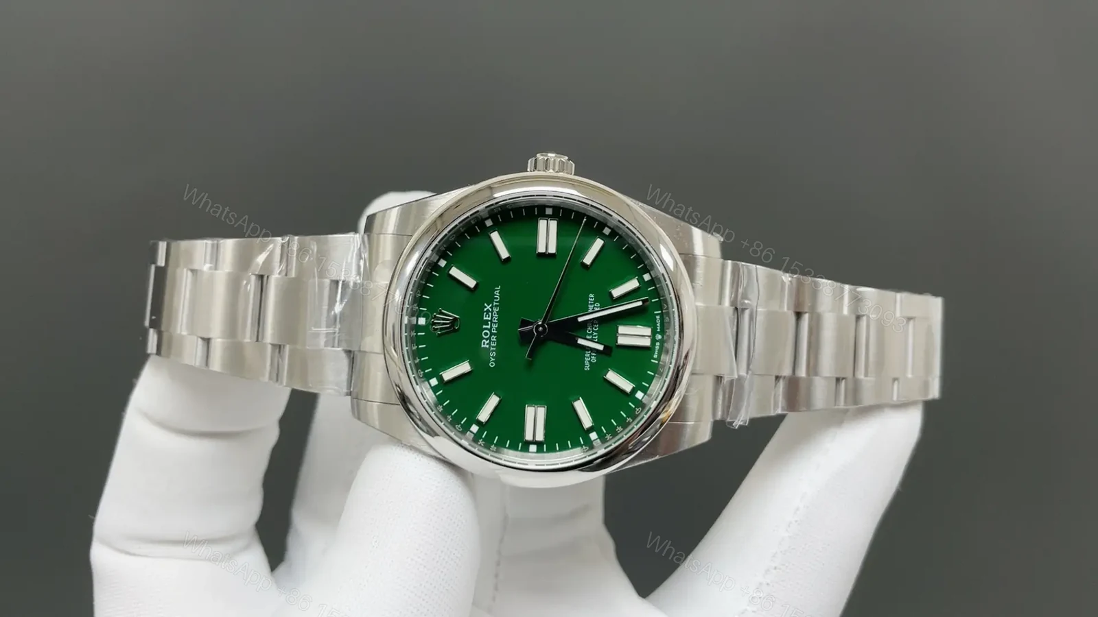 View 2 of Rolex Oyster Perpetual 41 134300 Green Dial Watch 134300-004