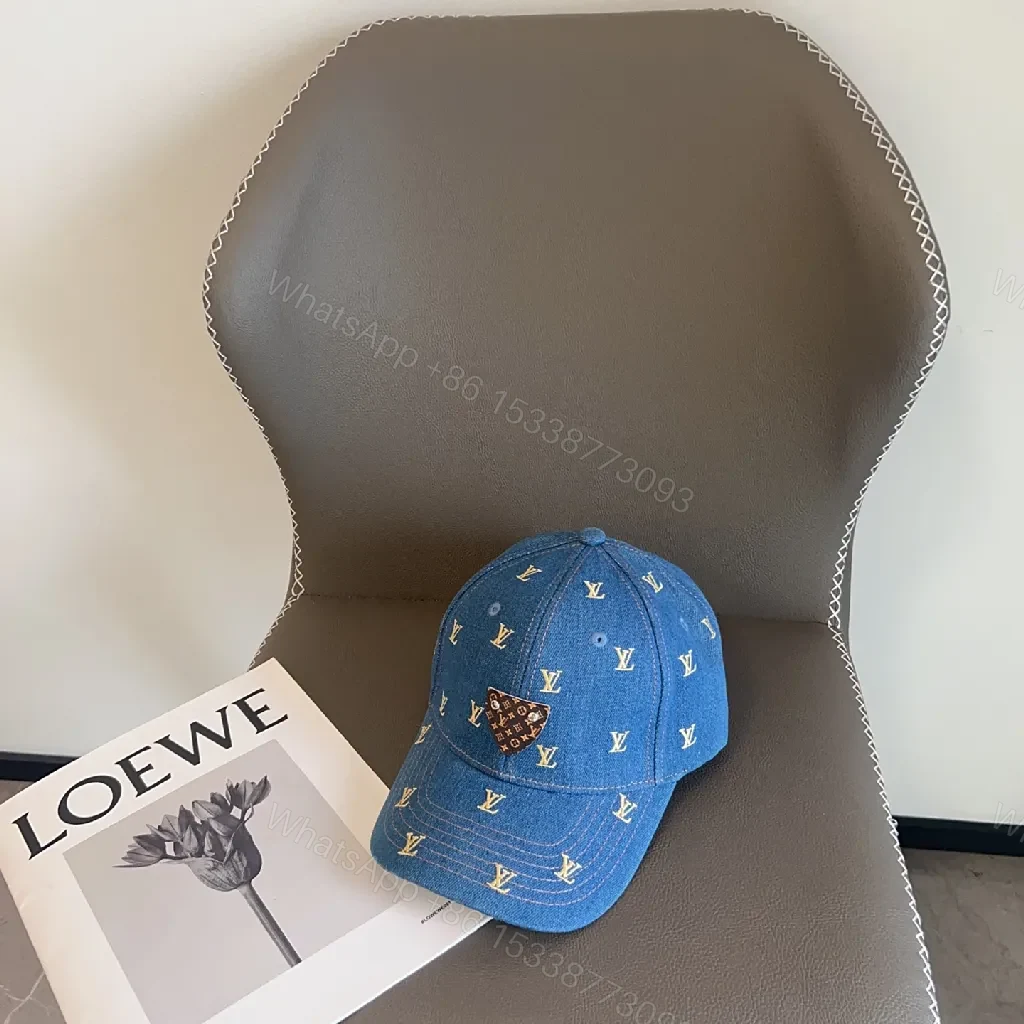 View 5 of Denim Luxury Baseball Cap with LV Monogram: Refined Casual Headwear