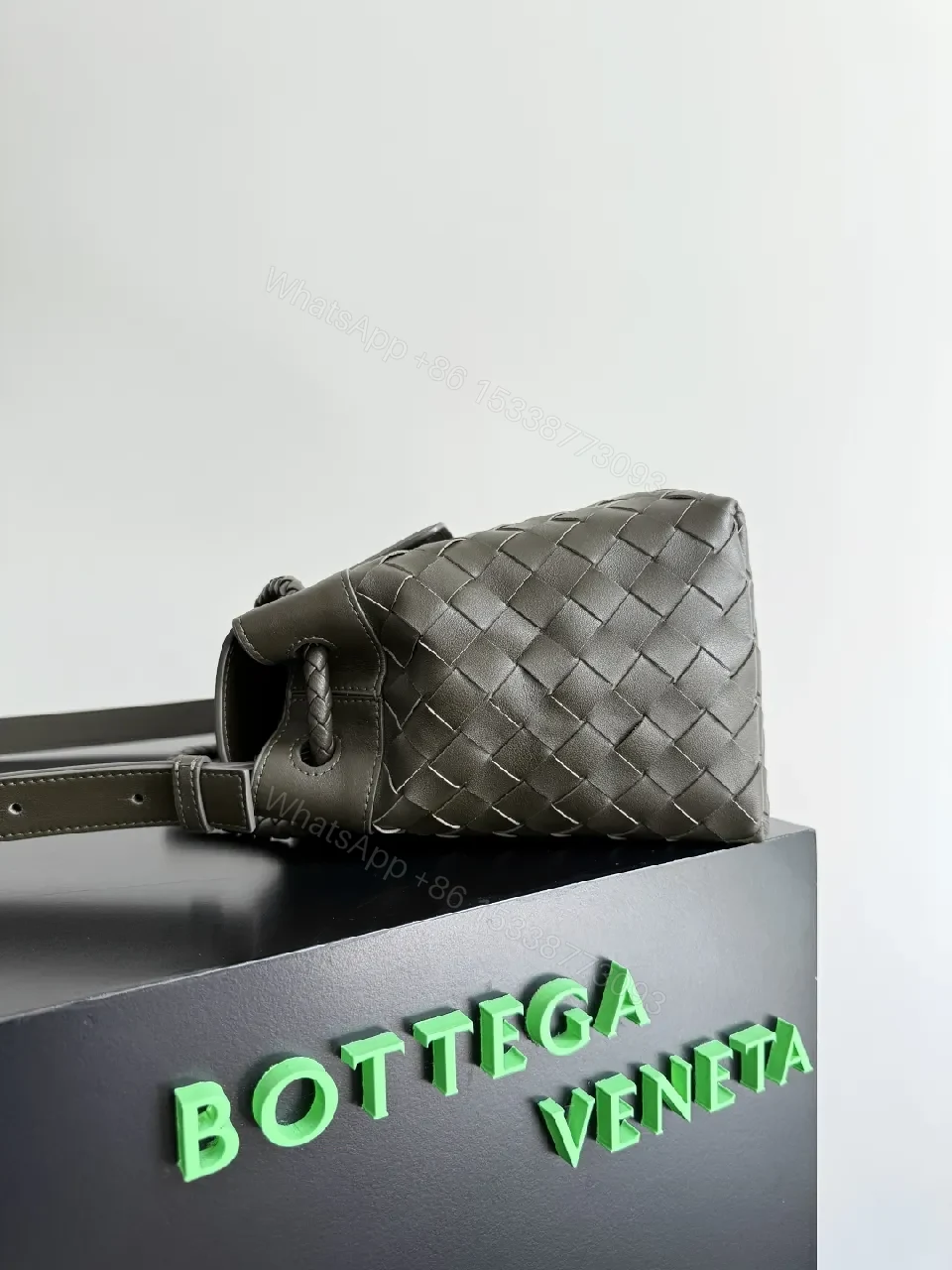 View 4 of Chic Texture Crossbody: Woven Leather, Sculpted Hardware, Compact Style