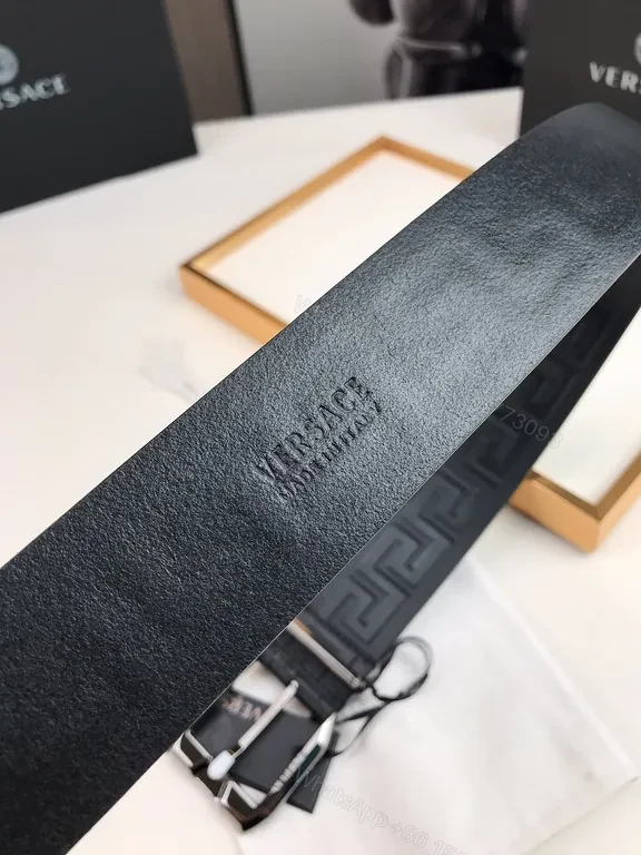 View 8 of Greek-Key Leather Belt â€” Luxurious, All-Season Style