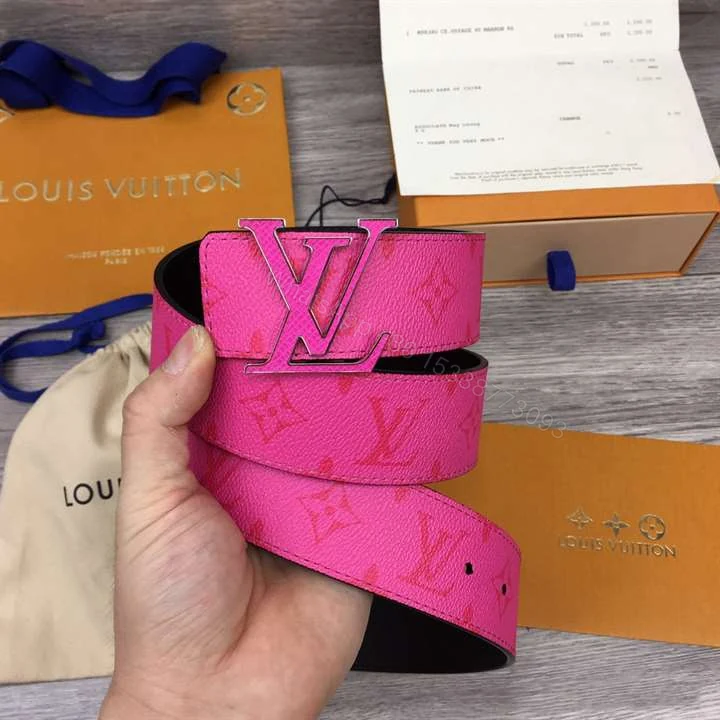 View 2 of LOUIS VUITTON INITIALES 40MM REVERSIBLE BELT PINK – B81
