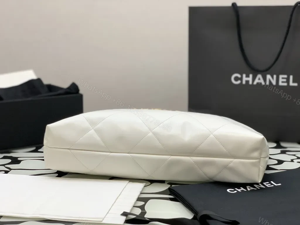 View 3 of Gold-Chain Quilted Chanel-Inspired Shoulder Bag