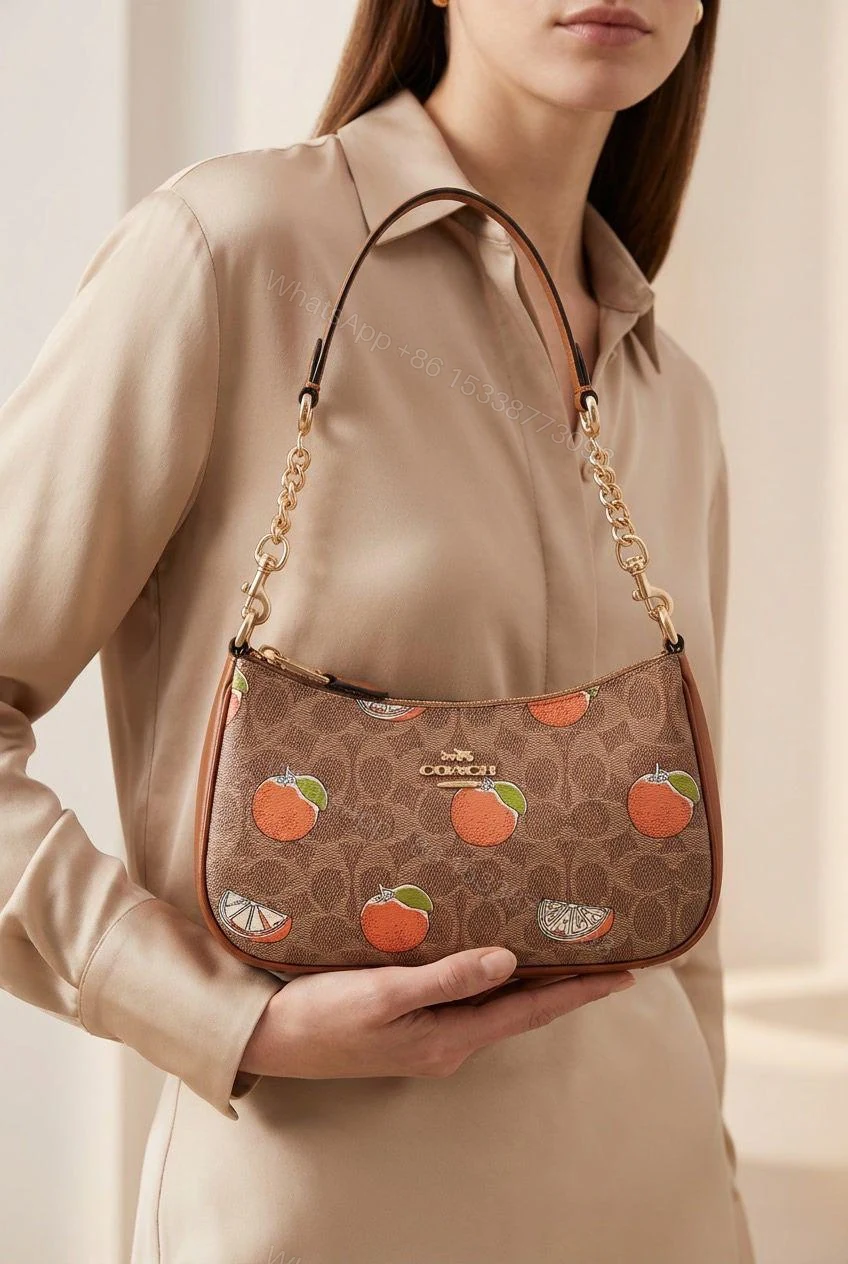 Coach Teri Shoulder Bag Signature Canvas Printed Orange First Copy | AAA+ Replica — view 1