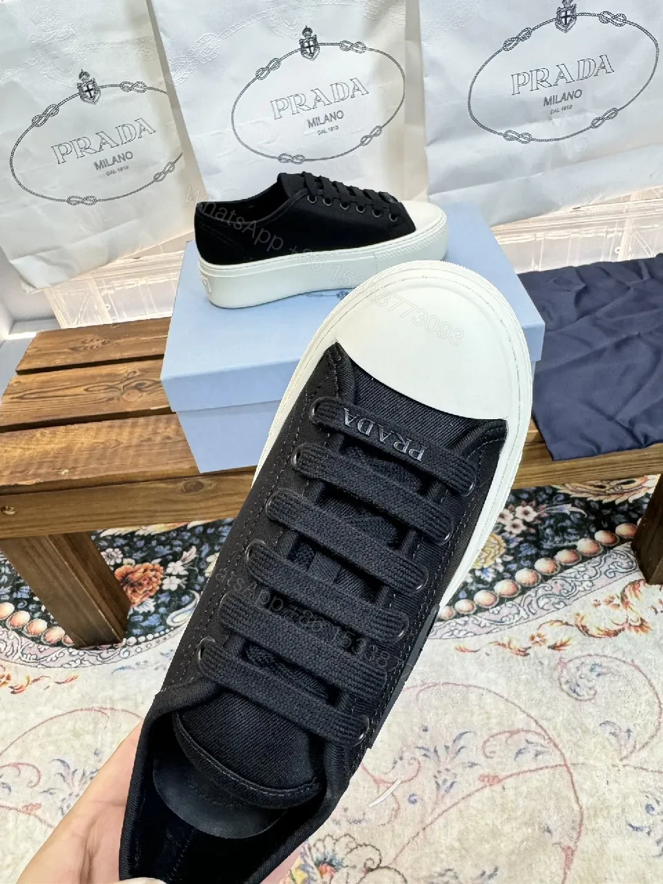 View 4 of Black Canvas Platform Sneaker - Luxe Streetwear Style, Comfortable