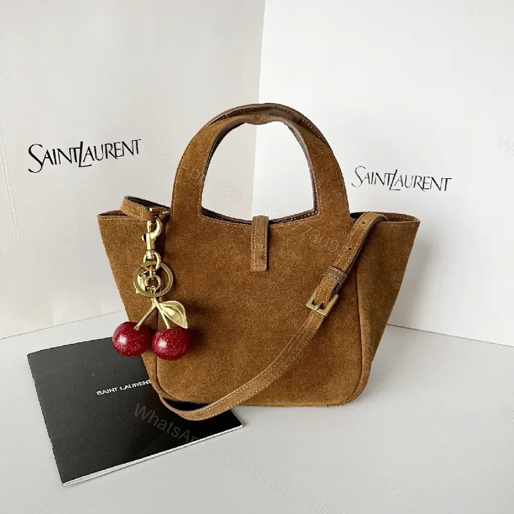 View 7 of Textured Suede Tote: Luxe Hardware Everyday Bag