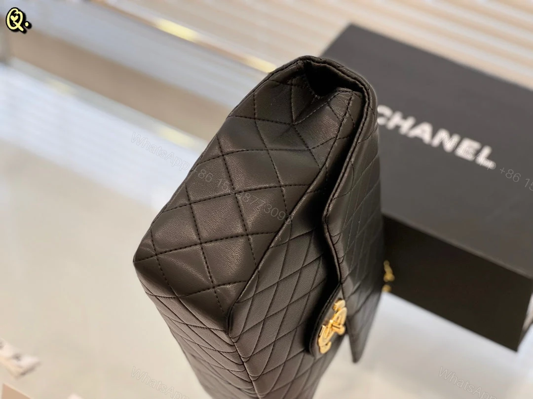 View 8 of Chanel Classic Flap Bag Medium Black Gold
