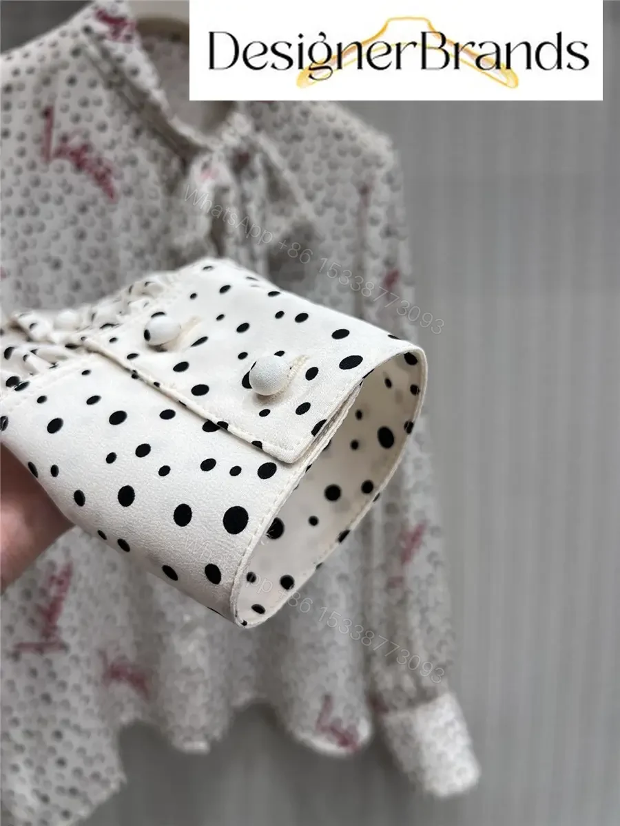 View 8 of Valentino Plus De Pois Crepe De Chine Bubble Shirt