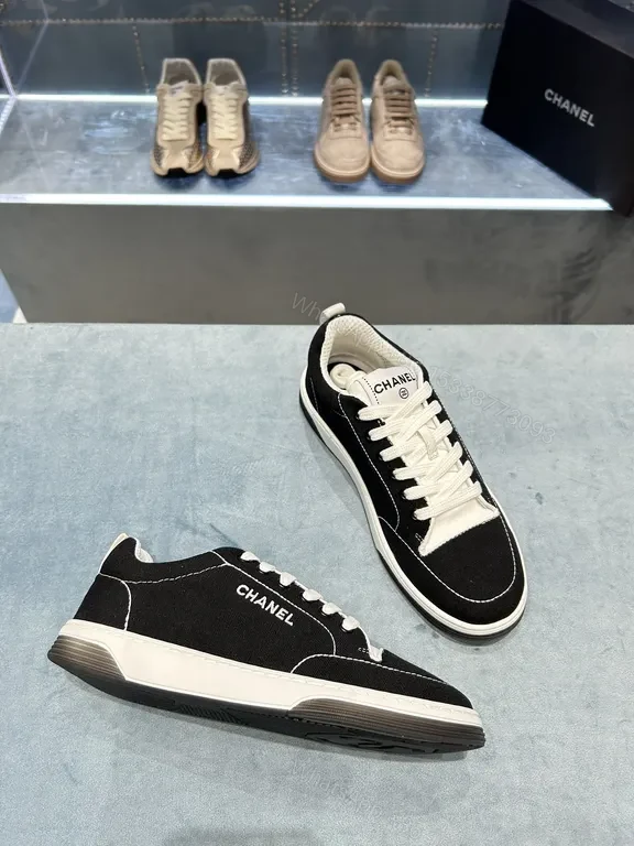 View 4 of Chanel-Inspired Everyday Sneaker: Black & White Luxury