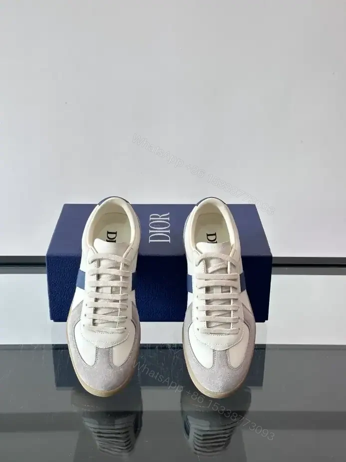 View 8 of DIOR B01 MATCHPOINT SNEAKER BLUE AND WHITE SMOOTH CALFSKIN WITH GRAY SUEDE – CD239