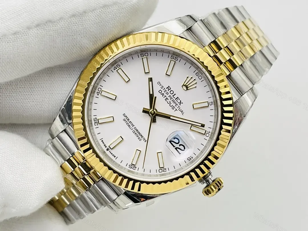 View 3 of Fake Rolex Datejust White Stick Best Jubilee Bracelet 41MM 126333-0016