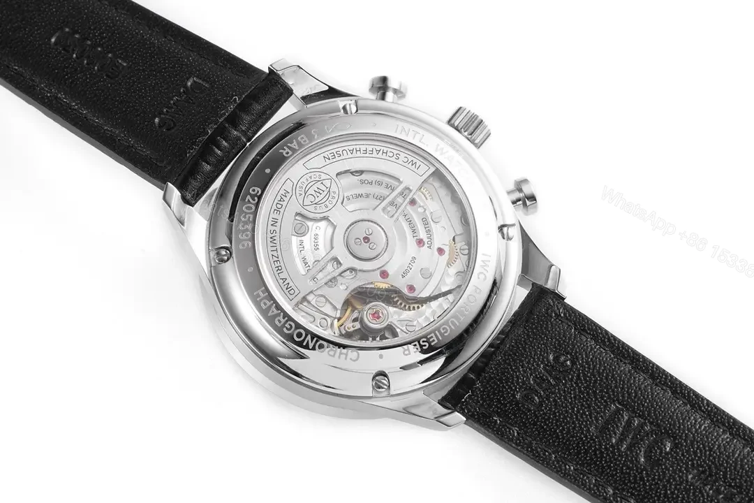 View 8 of IWC 150th Portugal Chronograph Blue Dial Black Leather Strap Ultimate 40MM IWC-PORT-150-CHR-BLU40