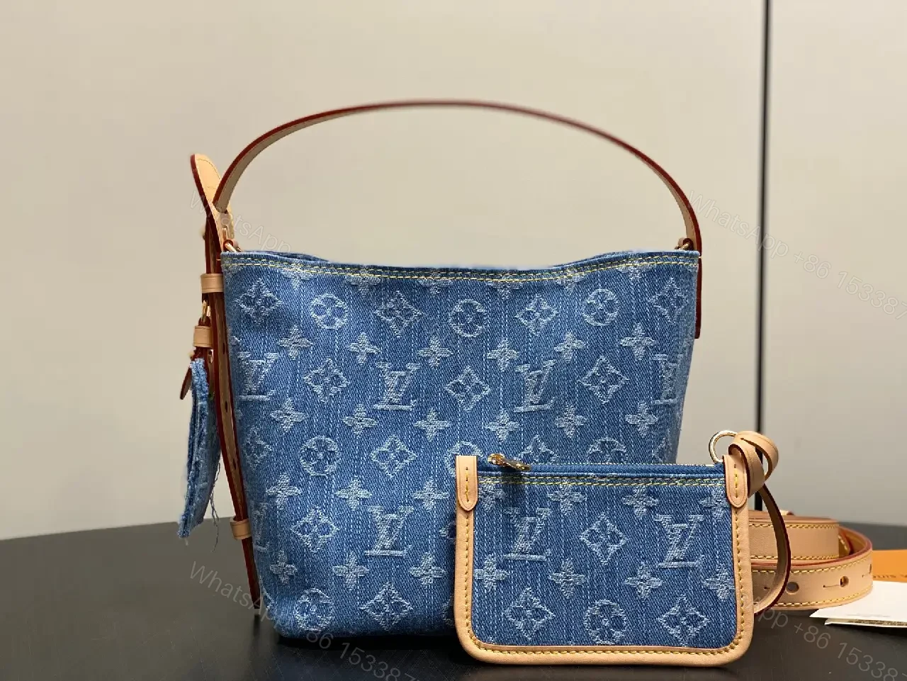 View 8 of Denim Monogram Mini Satchel: Modern Luxe, Day-to-Night
