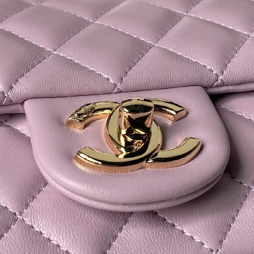 View 9 of Lilac Quilted Leather Bag, Gold Hardware, Structured Chic, Turn-Lock Tote