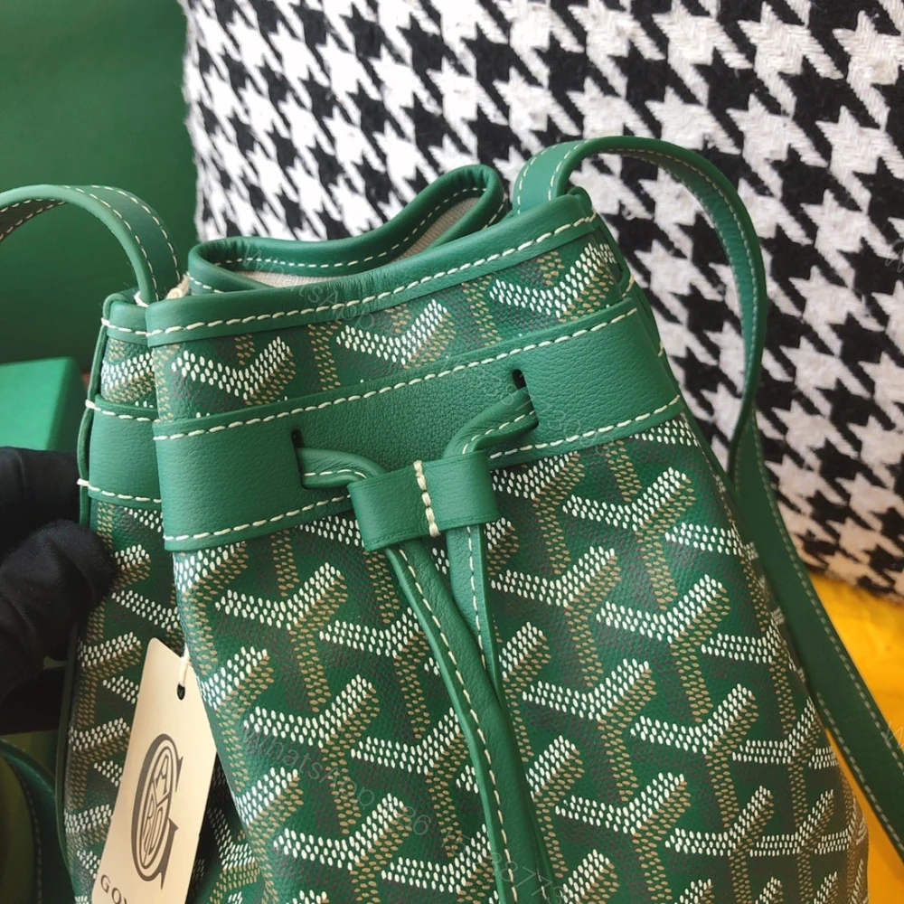 View 5 of 高仿Goyard*PEFLOT4抽繩水桶包綠色免檢版