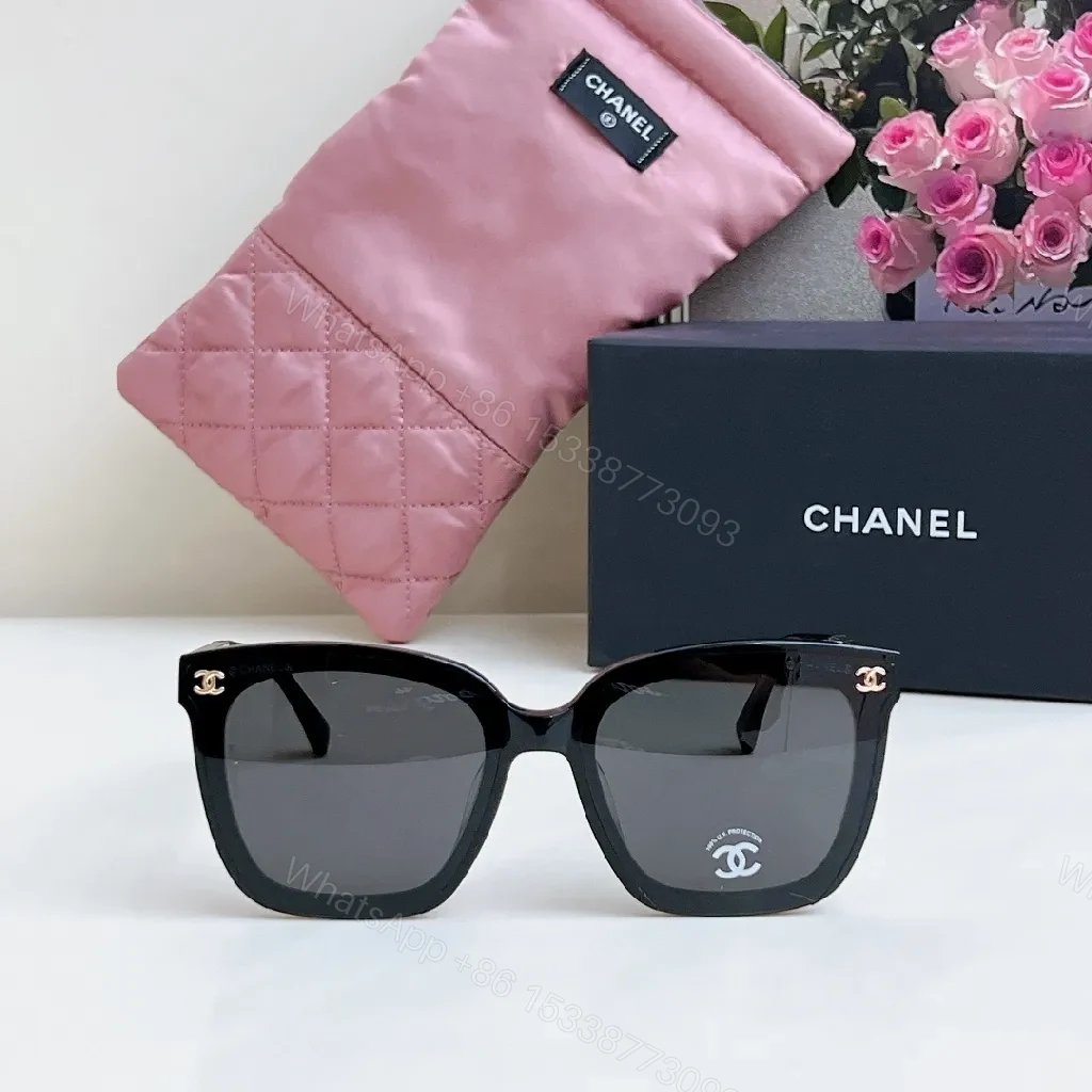 View 3 of Oversized Black Acetate Sunglasses: Luxe Chanel-Inspired Statement